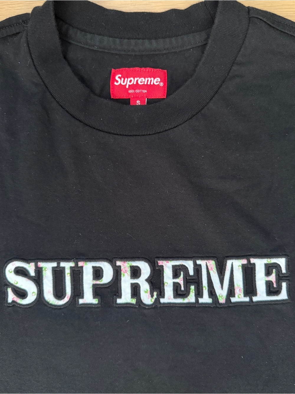SUPREME Floral Logo Crewneck T-Shirt, Men’s Size S